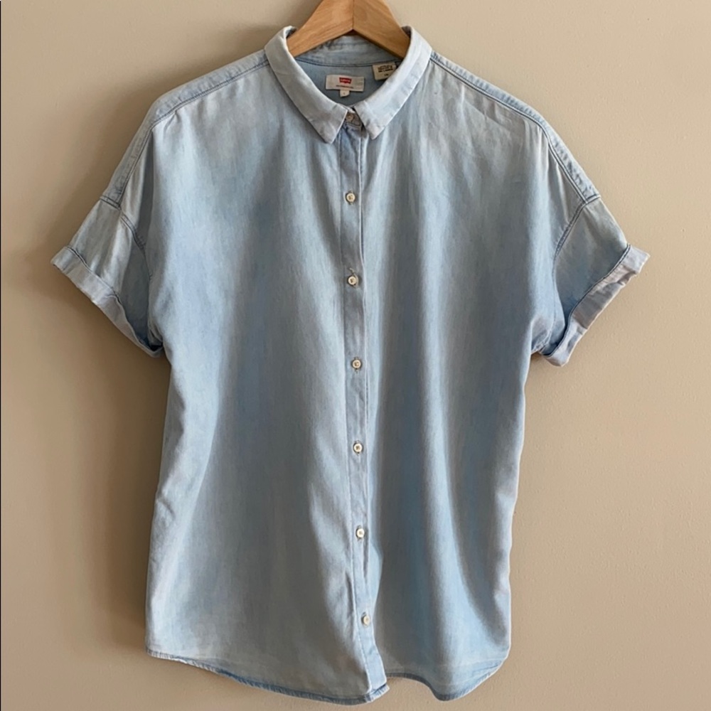 Levi's Oversized Light Wash Chambray Shirt